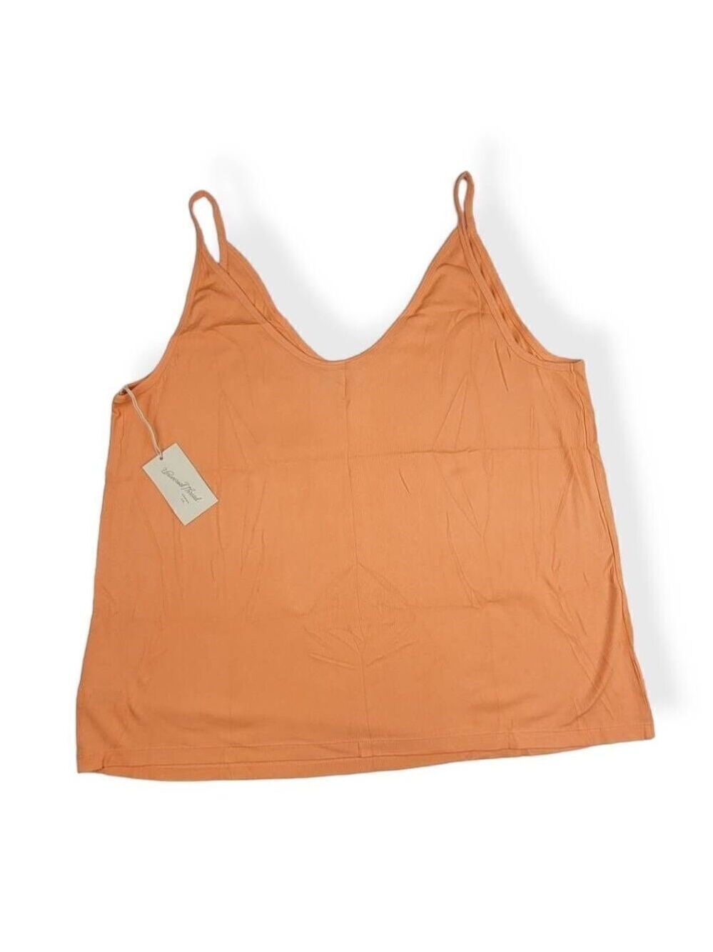 Universal Thread Orange Ribbed V Neck Tank Top 3X